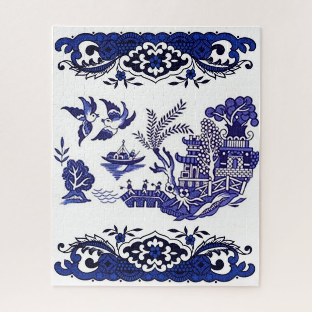 Classic Blue Willow Design Jigsaw Puzzle (Vertical)