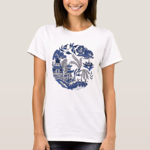 Classic Blue Willow Design T-Shirt