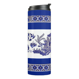 Classic Blue Willow Design Thermal Tumbler