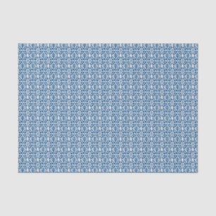 Classic Blue With White Crochet Lace Pattern Tissue Paper