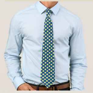Classic Blue with Yellow Polka Dots Neck Tie