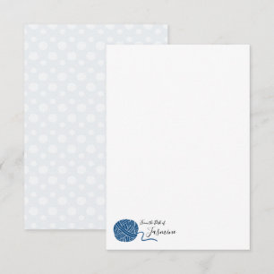 Classic Blue Yarn Ball Note Card