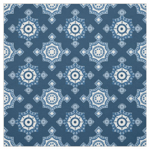 Classic Blues and White Motif Large Repeat  Fabric