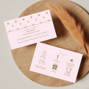 Classic Blush Gold Crown Jewellery Care  Business Card