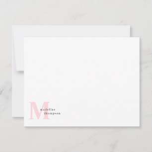 Classic Blush Pink Monogram Name Typography Card