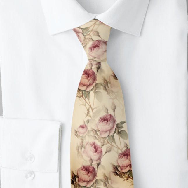 Classic Blush Pink Rose Flower  | Tie (Creator Uploaded)