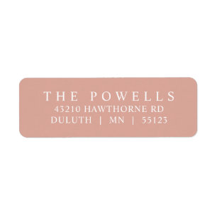 Classic Blush Pink Rose Minimalist Return Address 