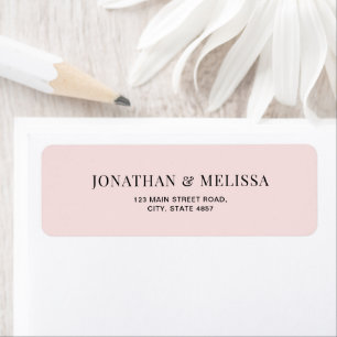 Classic Blush Pink Typography Wedding Address