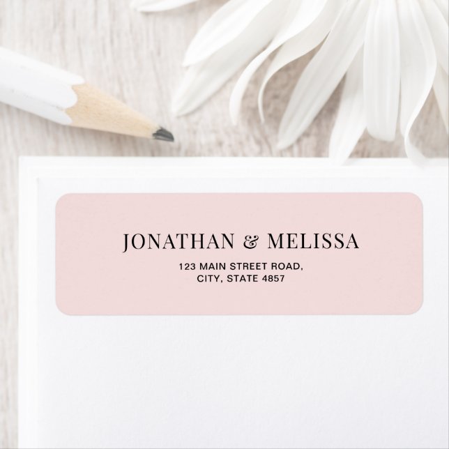 Classic Blush Pink Typography Wedding Address (Insitu)