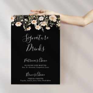 Classic Blush Wildflower Black Signature Drinks  Poster