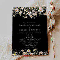 Classic Blush Wildflower Black Spanish Wedding