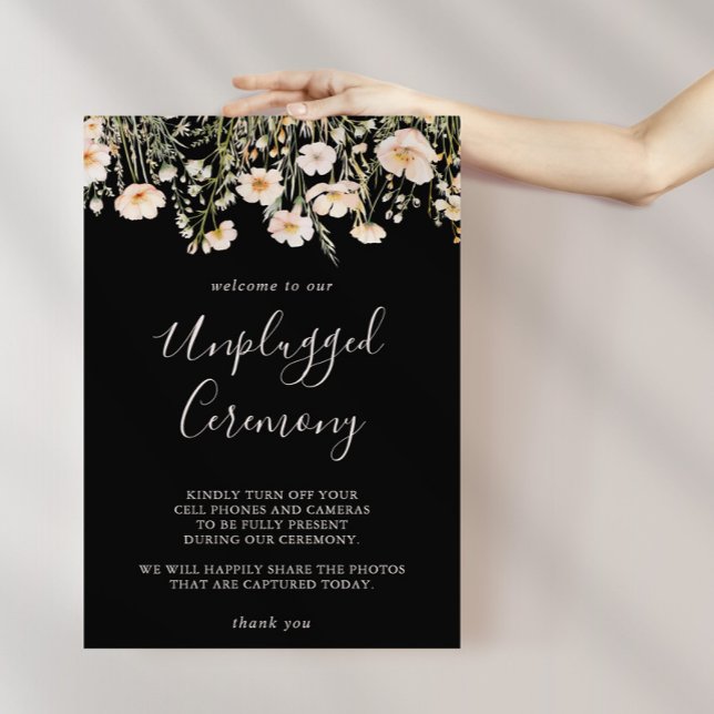 Classic Blush Wildflower Black Unplugged Ceremony  Poster (Creator Uploaded)