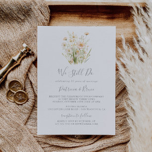 Classic Blush Wildflower We Still Do Vow Renewal Invitation