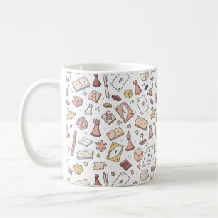 Classic Board Game Hand Drawn Seamless Pattern Coffee Mug