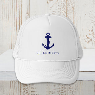 Classic Boat Anchor Monogram Trucker Hat