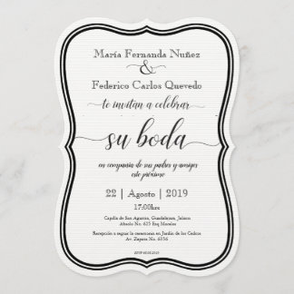 CLASSIC BODA Editable Spanish wedding invitation