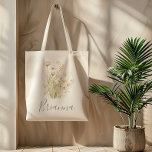 Classic Boho Blush Wildflower Bridesmaid Tote Bag<br><div class="desc">This classic boho blush wildflower bridesmaid tote bag is the perfect wedding gift to present your bridesmaids and maid of honour for a modern wedding. The design showcases graceful and elegant watercolor hand-designed blush,  pink,  multicolor wildflowers neatly arranged into attractive bouquets.</div>