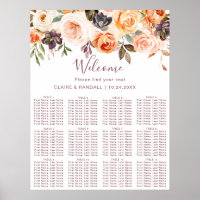Classic Boho Floral Wedding Seating Chart