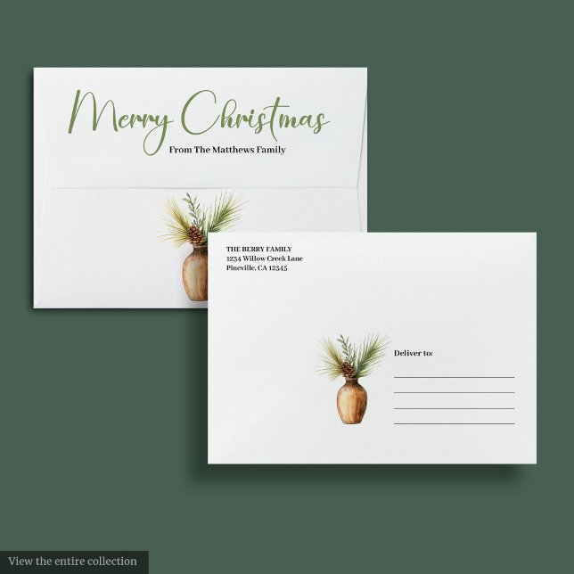 Classic Boho Neutral Colors Christmas Envelopes (Classic Boho Neutral Colors Christmas Envelope Design

)