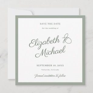 Classic Bold Border Square Save the Date Flat Card
