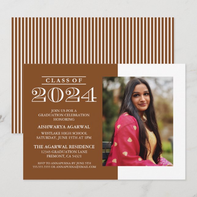 CLASSIC BOLD CLASS OF 2024 GRADUATION INVITATION (Front/Back)