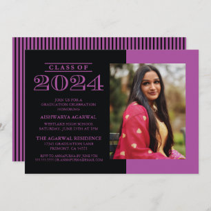 CLASSIC BOLD CLASS OF 2024 GRADUATION INVITATION