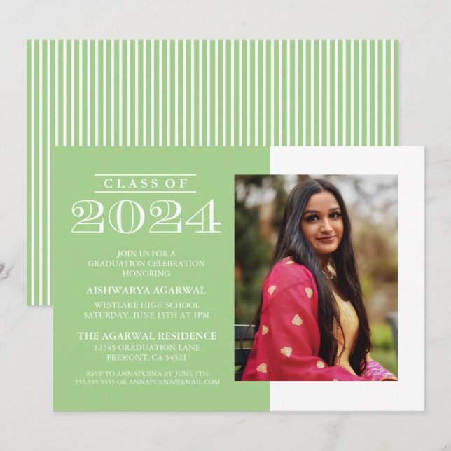 CLASSIC BOLD CLASS OF 2024 GRADUATION INVITATION (Front/Back)