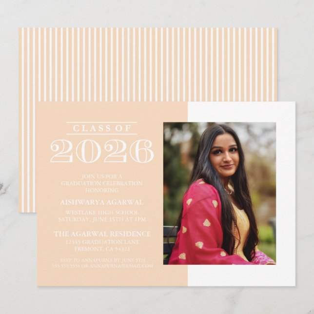 CLASSIC BOLD CLASS OF 2026 GRADUATION INVITATION (Front/Back)