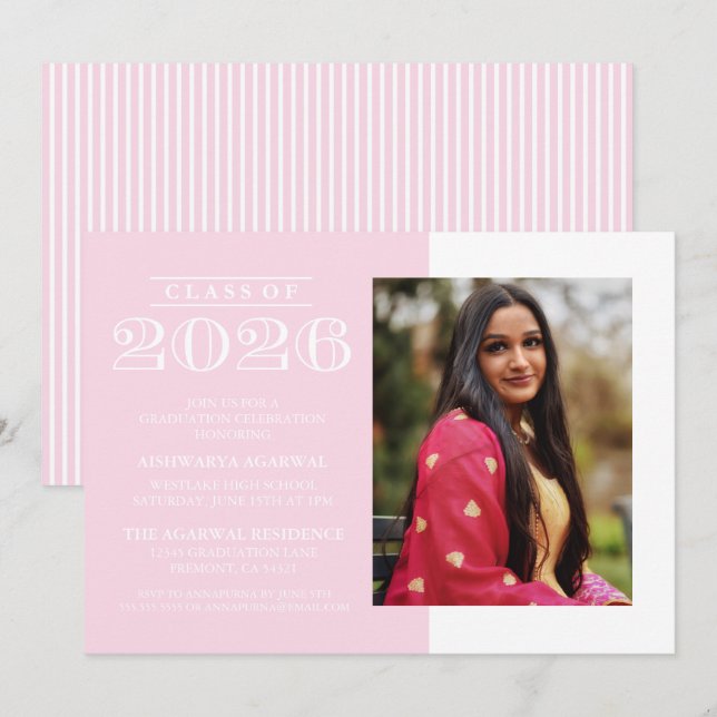 CLASSIC BOLD CLASS OF 2026 GRADUATION INVITATION (Front/Back)