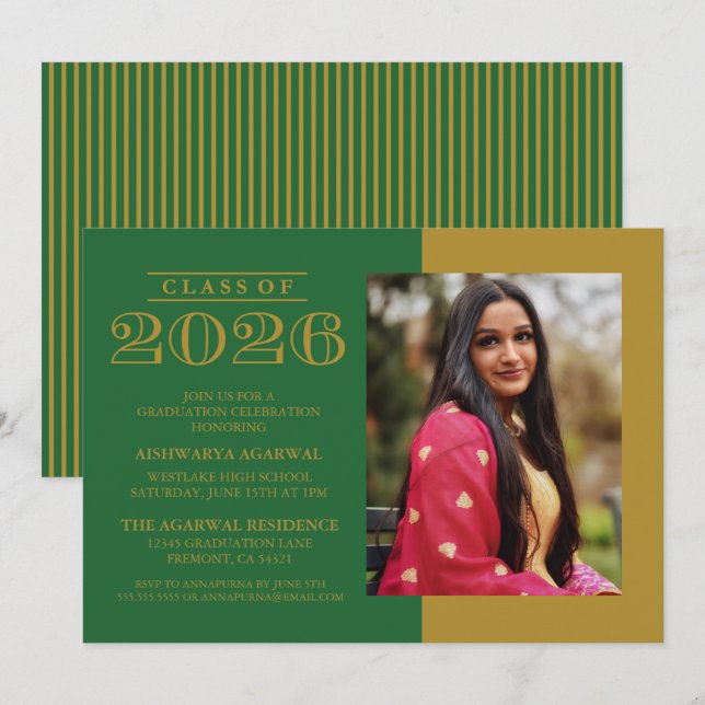 CLASSIC BOLD CLASS OF 2026 GRADUATION INVITATION (Front/Back)