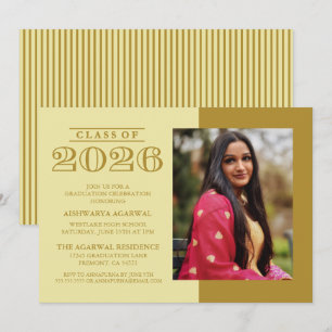 CLASSIC BOLD CLASS OF 2026 GRADUATION INVITATION