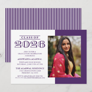 CLASSIC BOLD CLASS OF 2026 GRADUATION INVITATION