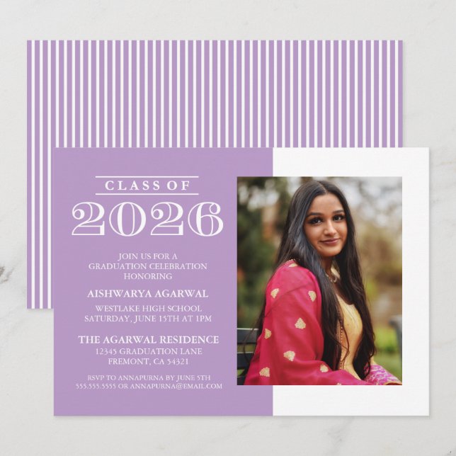 CLASSIC BOLD CLASS OF 2026 GRADUATION INVITATION (Front/Back)