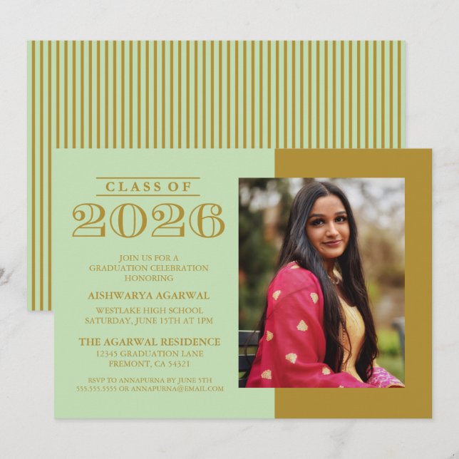 CLASSIC BOLD CLASS OF 2026 GRADUATION INVITATION (Front/Back)