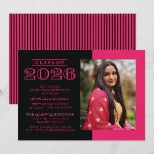 CLASSIC BOLD CLASS OF 2026 GRADUATION INVITATION