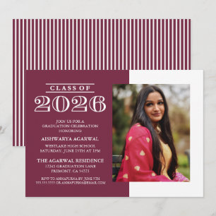 CLASSIC BOLD CLASS OF 2026 GRADUATION INVITATION