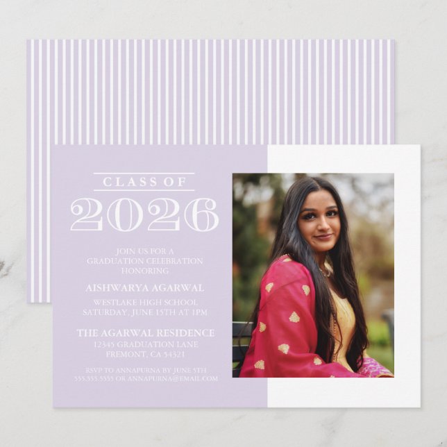 CLASSIC BOLD CLASS OF 2026 GRADUATION INVITATION (Front/Back)