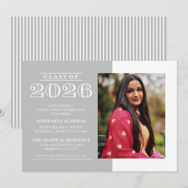 CLASSIC BOLD CLASS OF 2026 GRADUATION INVITATION (Front/Back)