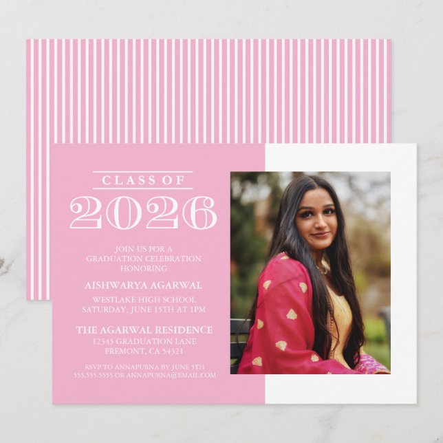 CLASSIC BOLD CLASS OF 2026 GRADUATION INVITATION (Front/Back)