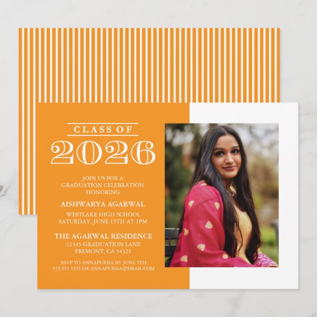 CLASSIC BOLD CLASS OF 2026 GRADUATION INVITATION (Front/Back)