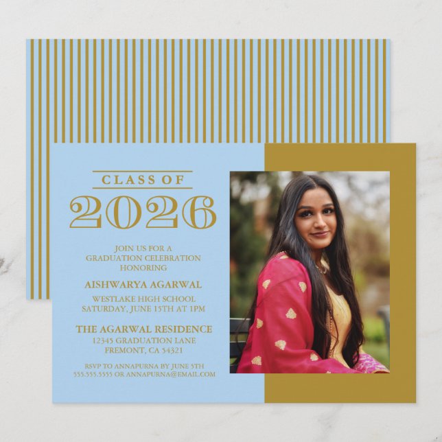 CLASSIC BOLD CLASS OF 2026 GRADUATION INVITATION (Front/Back)