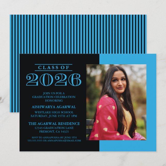 CLASSIC BOLD CLASS OF 2026 GRADUATION INVITATION (Front/Back)