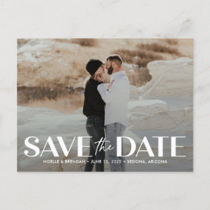 Classic Bold Editable Colour Save The Date Postcar Postcard