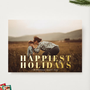 Classic Bold Gold Typography HAPPIEST Photo