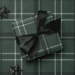 Classic bold holiday plaid hunter green wrapping paper<br><div class="desc">A bold modern take on a classic holiday plaid makes this wrapping paper set perfect way for both traditional and unconventional gift givers. The hunter green background with the black and white checks is chic and stylish. Will look fantastic on all your gifts under the tree perfectly coordinated with your...</div>