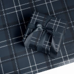 Classic bold navy blue plaid wrapping paper<br><div class="desc">A bold modern take on a classic holiday plaid makes this wrapping paper set perfect way for both traditional and unconventional gift givers. The navy blue background with the black and white checks is chic and stylish. Will look fantastic on all your gifts under the tree perfectly coordinated with your...</div>