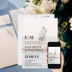 Classic BOLD PHOTO OVERLAY Wedding Invite