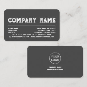 Classic Bold Typography - Logo - Gray & White Business Card