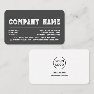 Classic Bold Typography - Logo - Grey & White Business Card