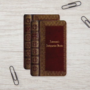 classic book cover antiquarian store business card